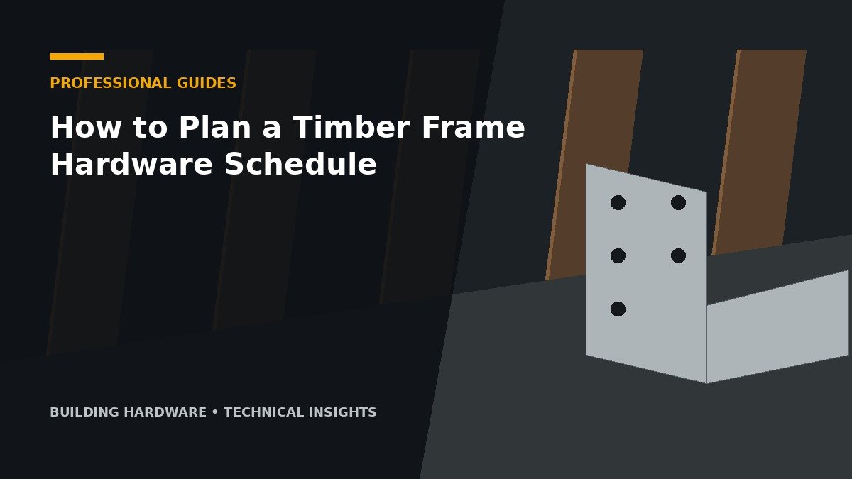 How to Plan a Timber Frame Hardware Schedule